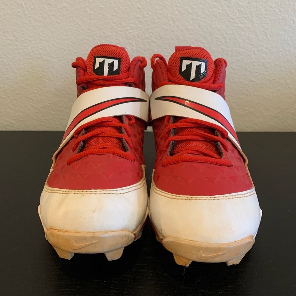 Nike Fastflex Baseball Cleats Mike Trout #27 Youth Sz 6.5 Red/ White T3441-600